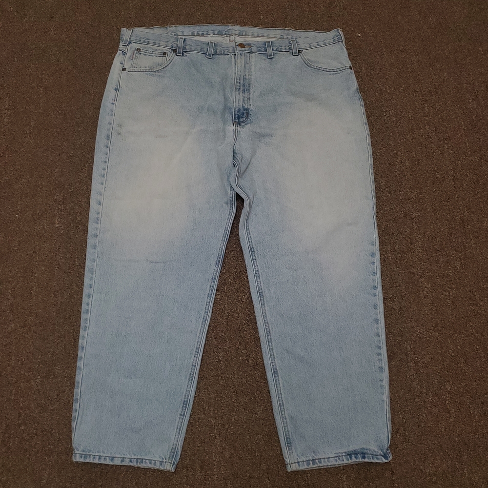 Carhartt Relaxed Fit Jeans Mens Light Blue 5 Pocket Tapered Leg 44x29(measured)